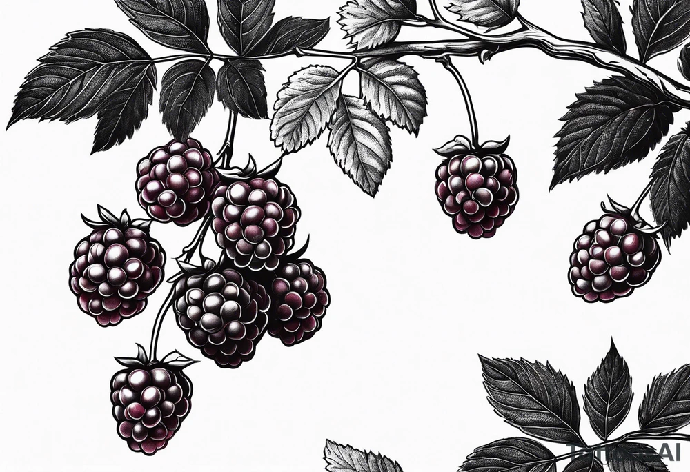 a small skinny raspberry branch that is hanging vertically and tattoo idea