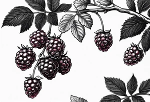 a small skinny raspberry branch that is hanging vertically and tattoo idea