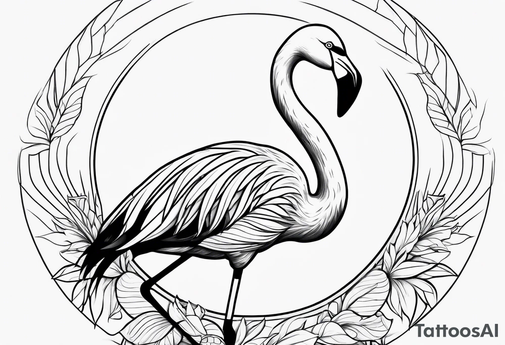 cute flamingo tattoo idea