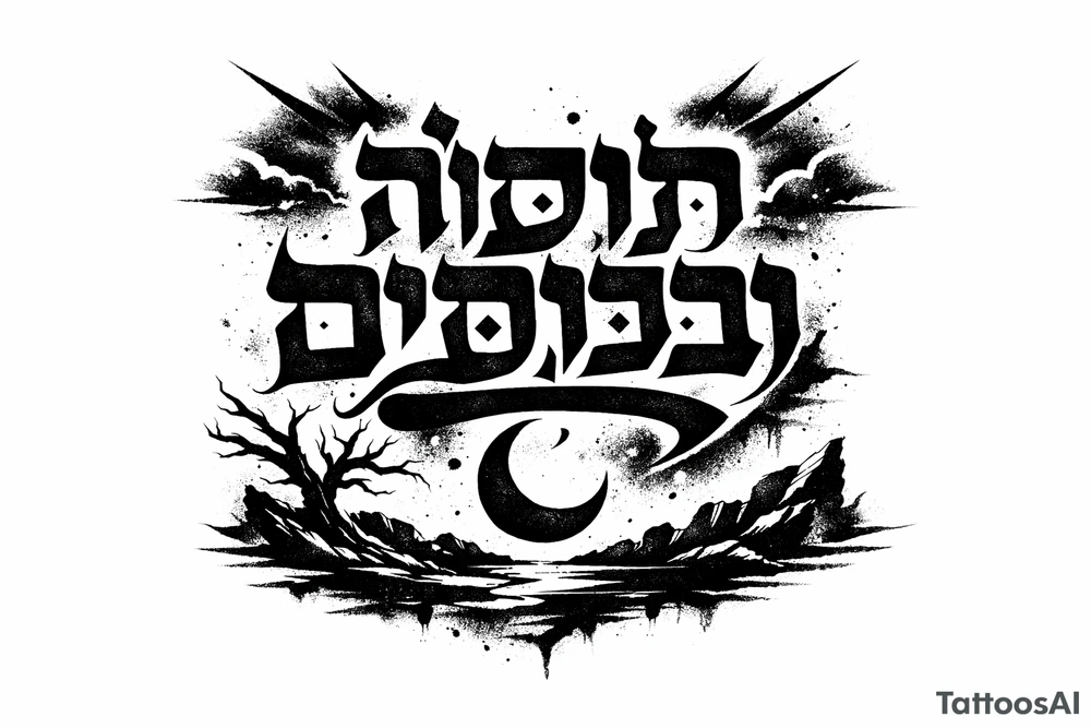 aramaic script lettering tattoo tattoo idea