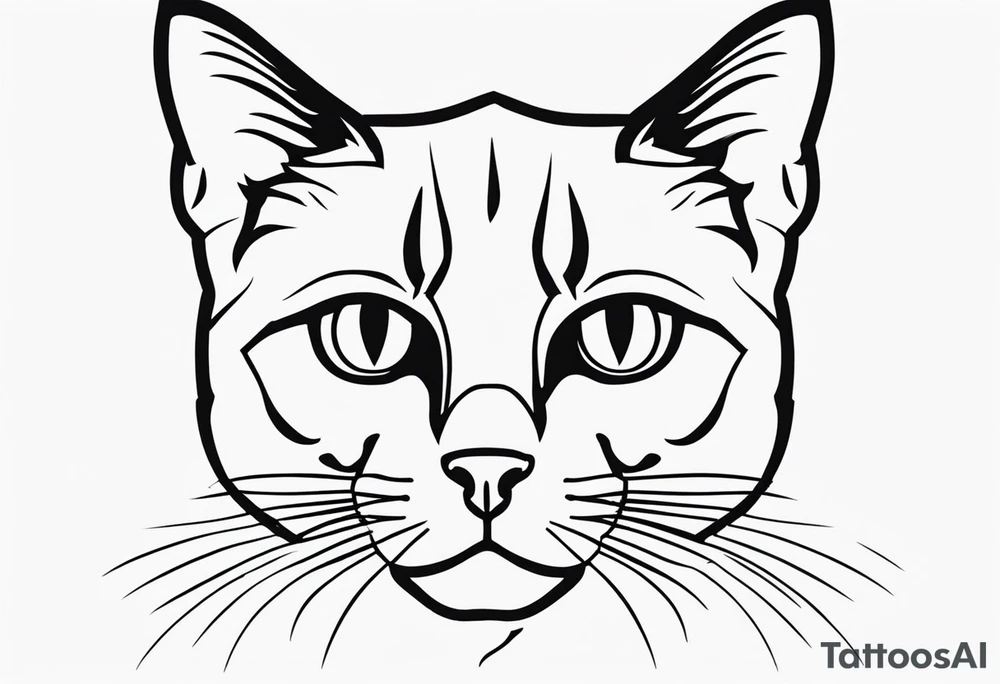 pop-art style black cat tattoo idea
