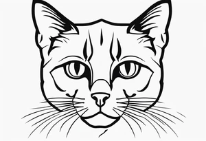 pop-art style black cat tattoo idea