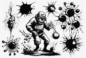 - blot 
- bomb
- atoms splitting
- beauty
- life at a small scale
- man against the world
- doom
- banksy tattoo idea