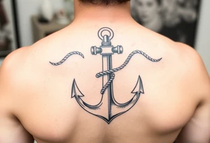 Anchor with a weasel going through it like rope tattoo idea