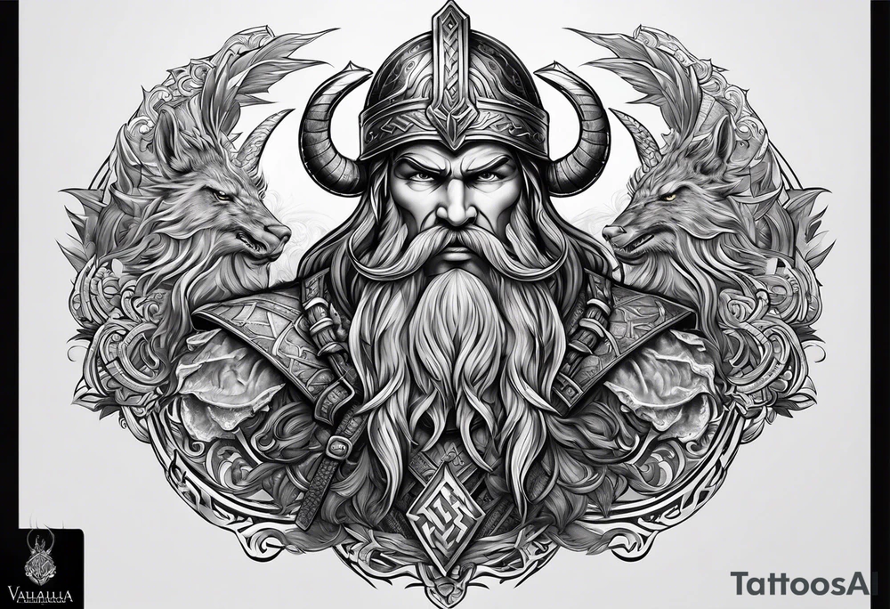 Valhalla viking  gods tattoo idea