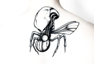 alien eating a bug tattoo idea