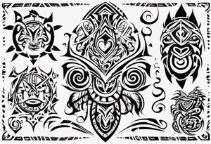 Hawaiian tribal tattoo describing a fathers love for his wife and son tattoo idea