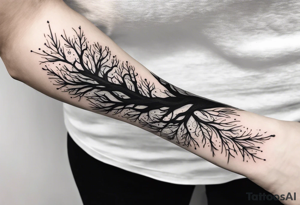 branch, tree, gothic vibes thin long area on forearm tattoo idea branch, tree, gothic vibes thin long area on forearm tattoo idea