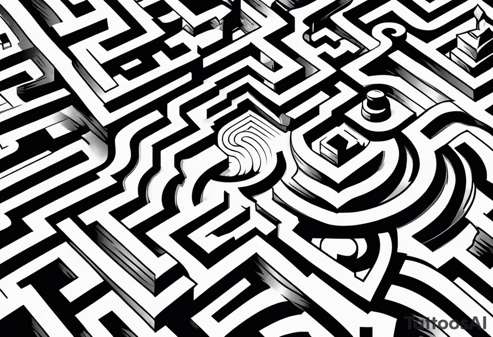 Labyrinth maze full sleave tattoo idea