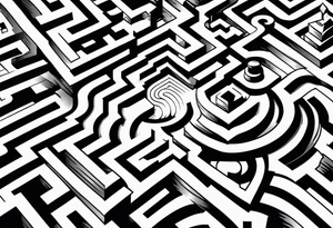 Labyrinth maze full sleave tattoo idea