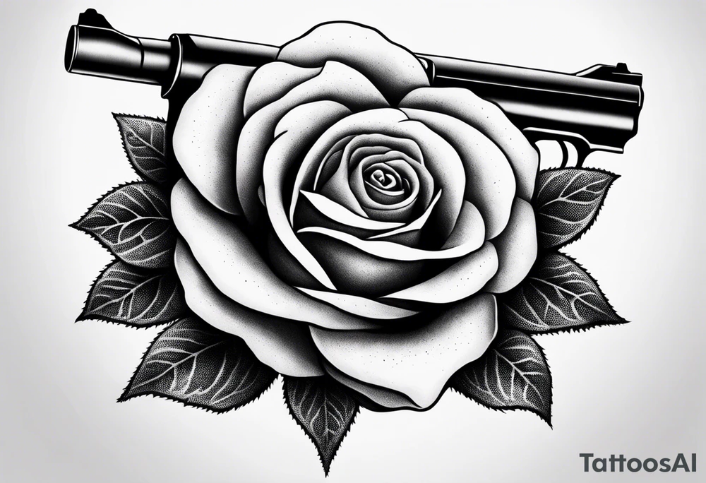 Gun bullet with rose tattoo idea