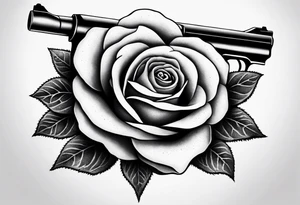 Gun bullet with rose tattoo idea