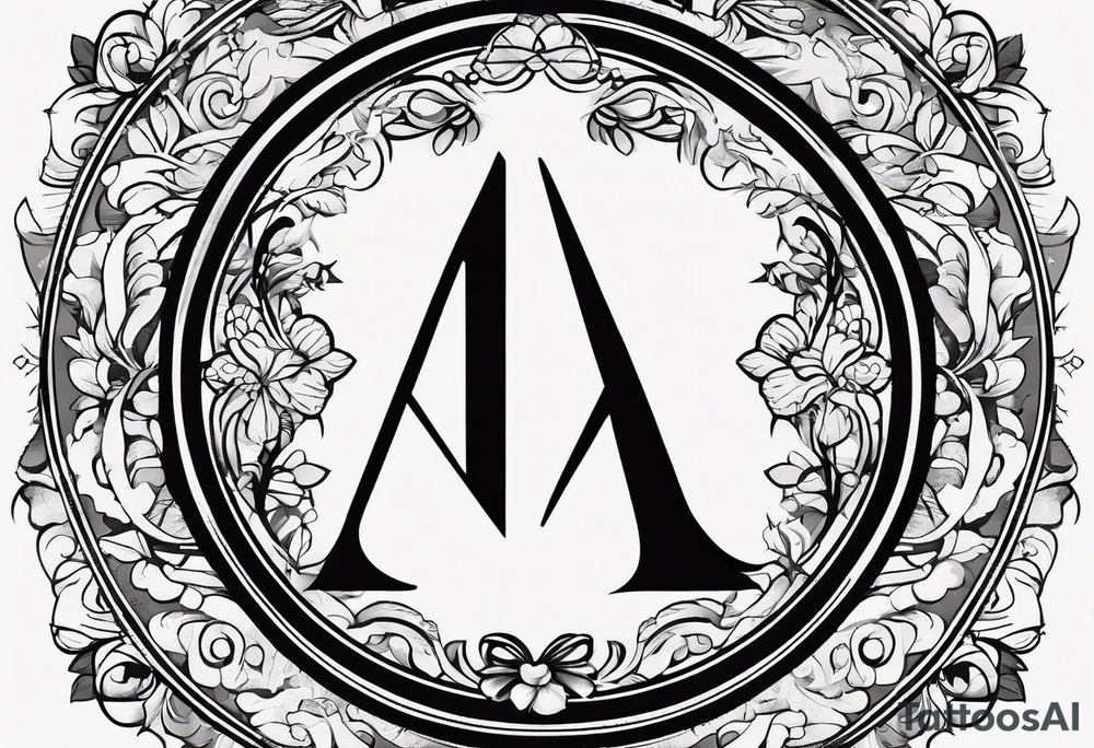 letter delta inside a circle, subtle, girly, simplistic tattoo idea