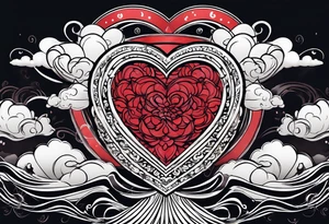 japanese clouds encirkling heart tattoo idea