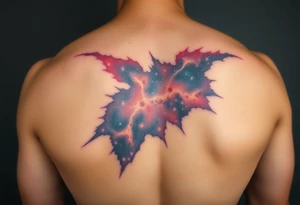 Beautiful and epic 3d milky way that appears to be what is beneath the skin. Make it drape over the shoulder and move to the middle back tattoo idea