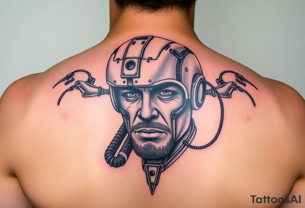 Детализированный гладиатор с автоматом tattoo idea