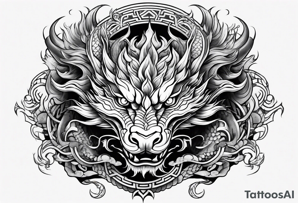 Chinese dragon on arm tattoo idea