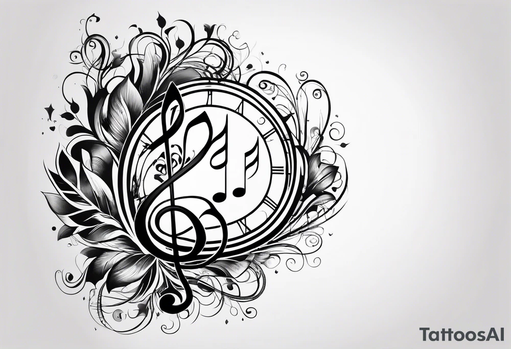 Music love infinity heartbeat tattoo idea