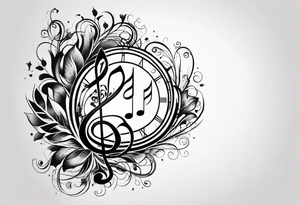 Music love infinity heartbeat tattoo idea