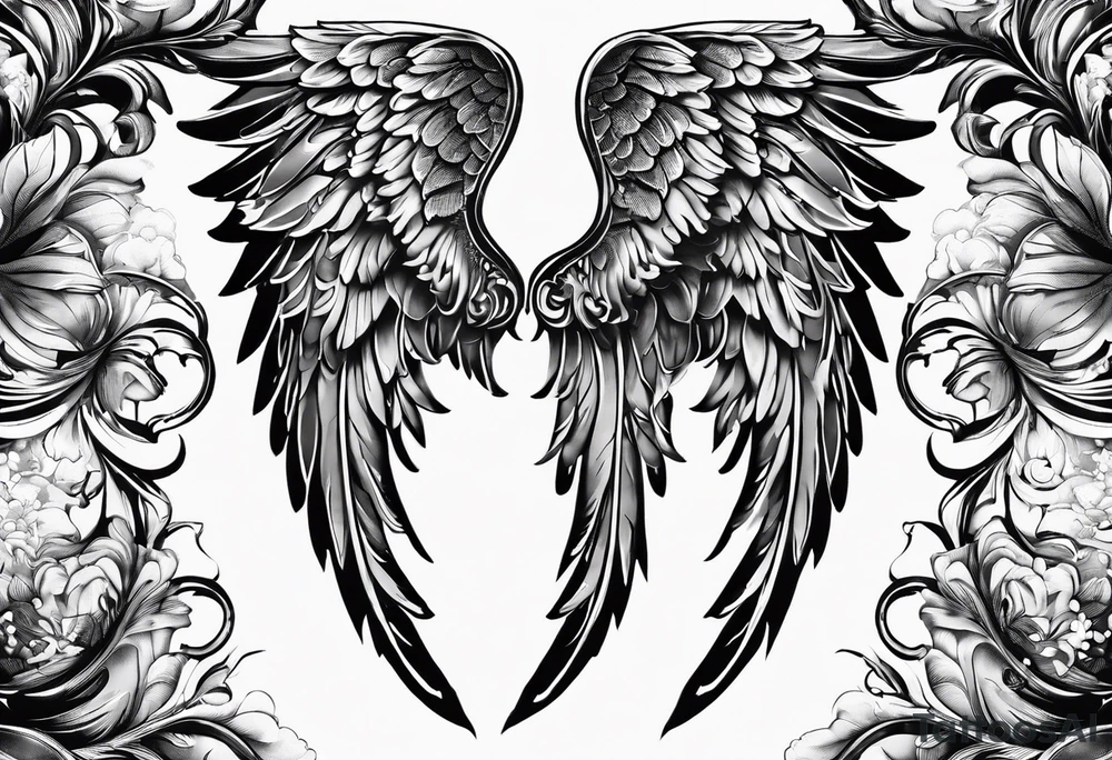 DNA helix made from angel wing.
add leaf tattoo idea