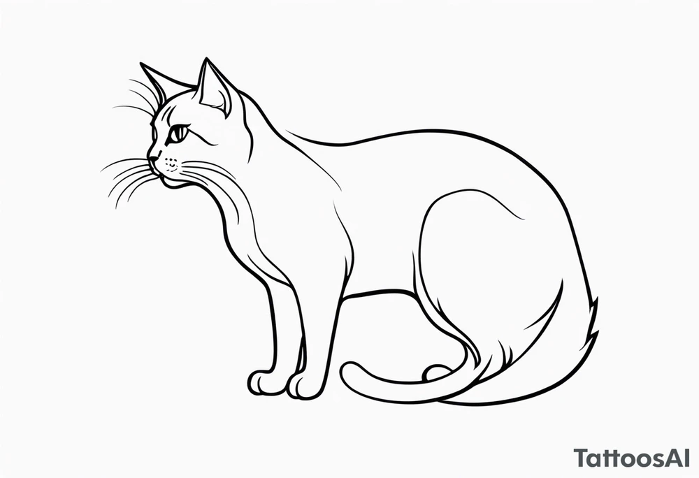 Cute full body cat tattoo idea