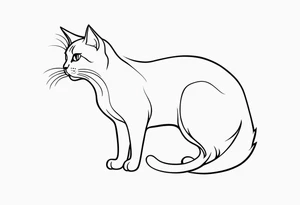 Cute full body cat tattoo idea