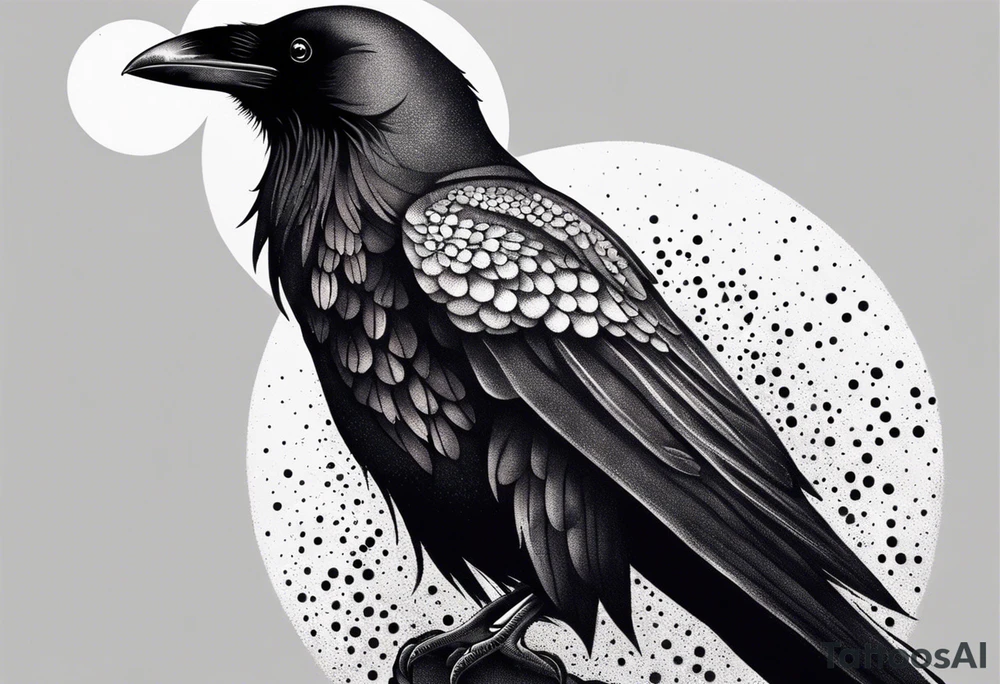 tall Raven tattoo idea