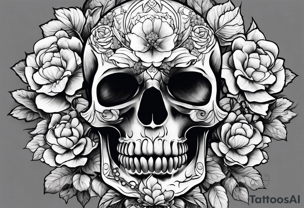 Heavy is the head, macabre,hydrangeas tattoo idea