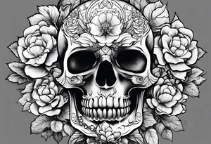 Heavy is the head, macabre,hydrangeas tattoo idea