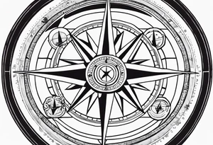 I want a compass combine with Mugiwara Luffy tattoo idea