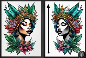 Black Goddess of sativa tattoo idea