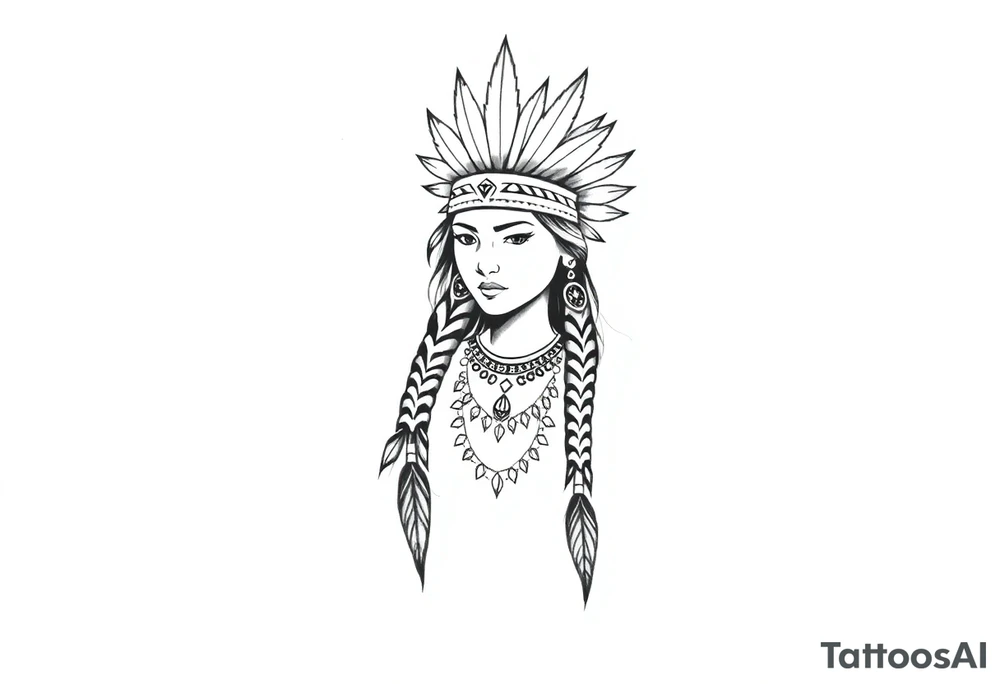 Native American female tattoo idea