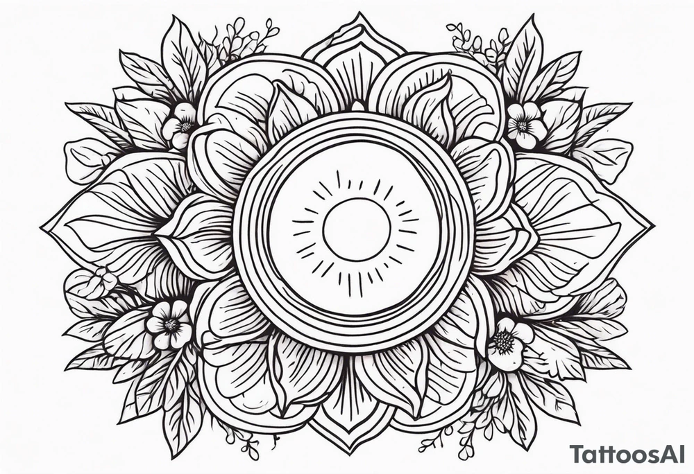 sunshine
old school vintage simple traditional design with vintage flowers surrounding
bold color simple tattoo idea