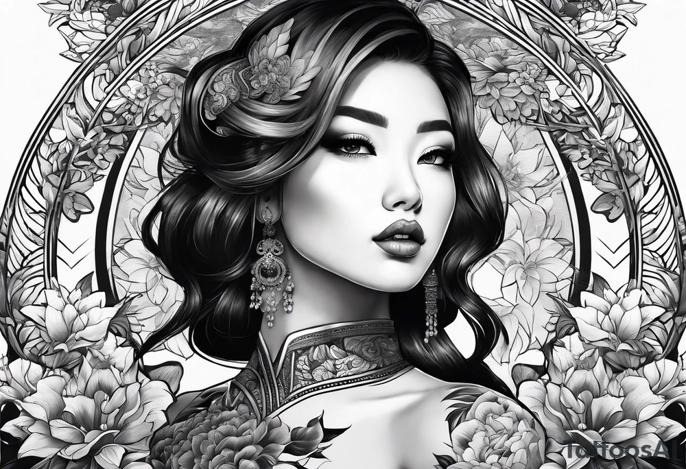 woman with big boobs tattoo idea