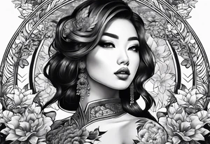 woman with big boobs tattoo idea