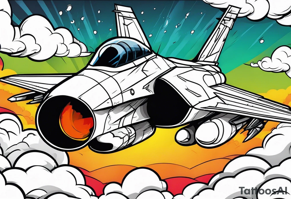 Fighter jet in a storm tattoo idea