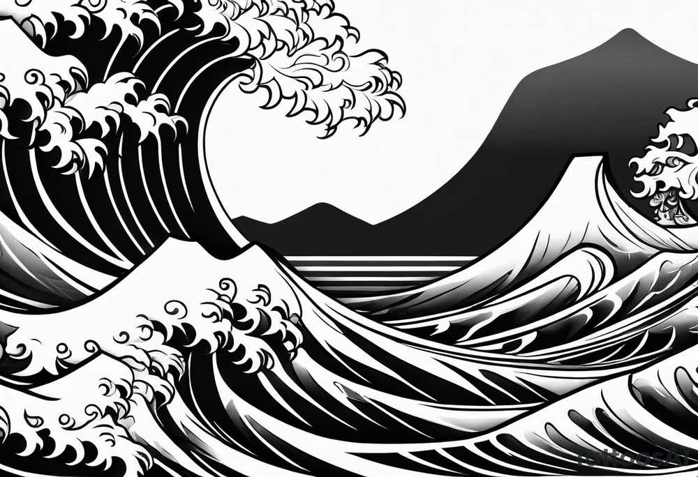 only waves background tattoo idea