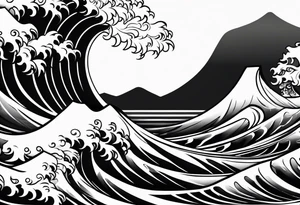 only waves background tattoo idea