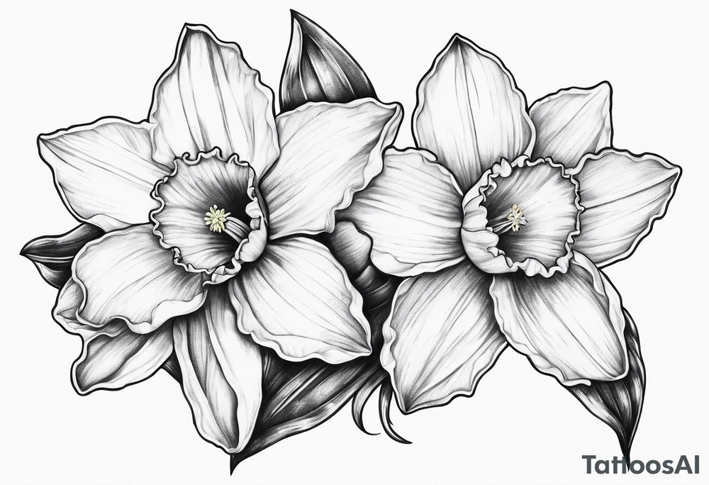 Daffodil birth flower chain tattoo idea