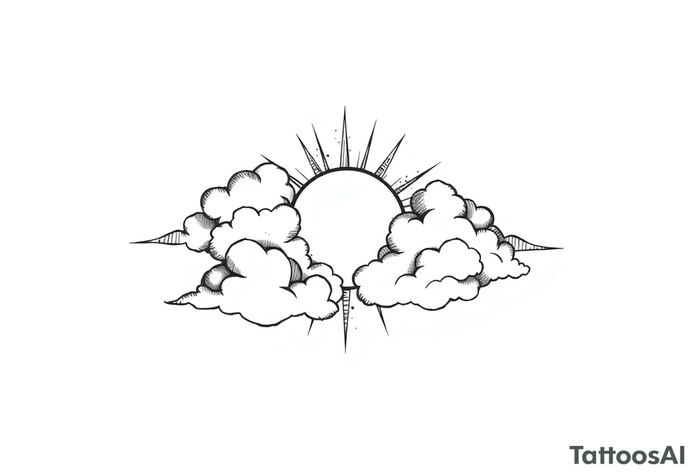 The clouds, the sun, and the moon tattoo idea
