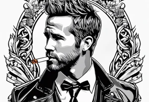 Ryan Reynolds smoking cigarette tattoo idea
