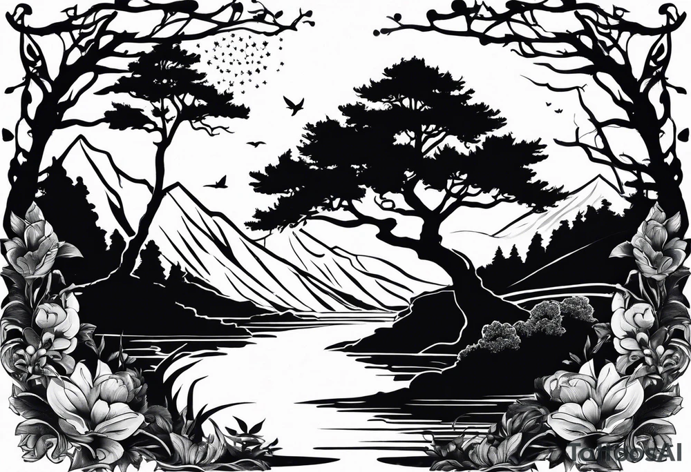 Bäume silhouette tattoo idea