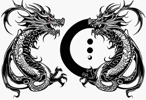 two dragons meeting to create yin yang tattoo idea