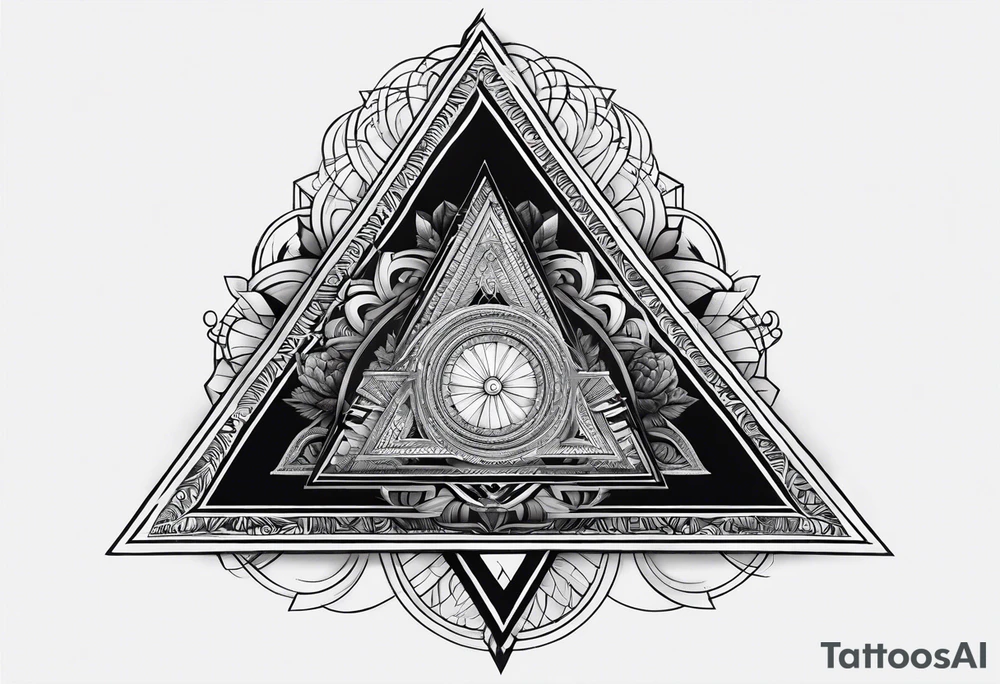 triangle in spiral tattoo idea
