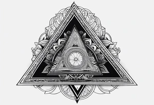 triangle in spiral tattoo idea