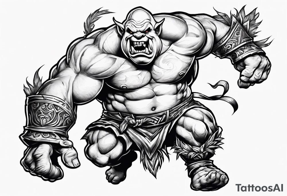 leaping ogre tattoo idea