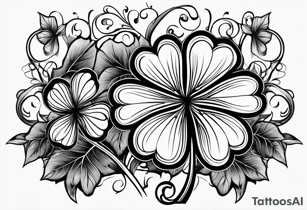 a single three leaf clover with vine tattoo idea