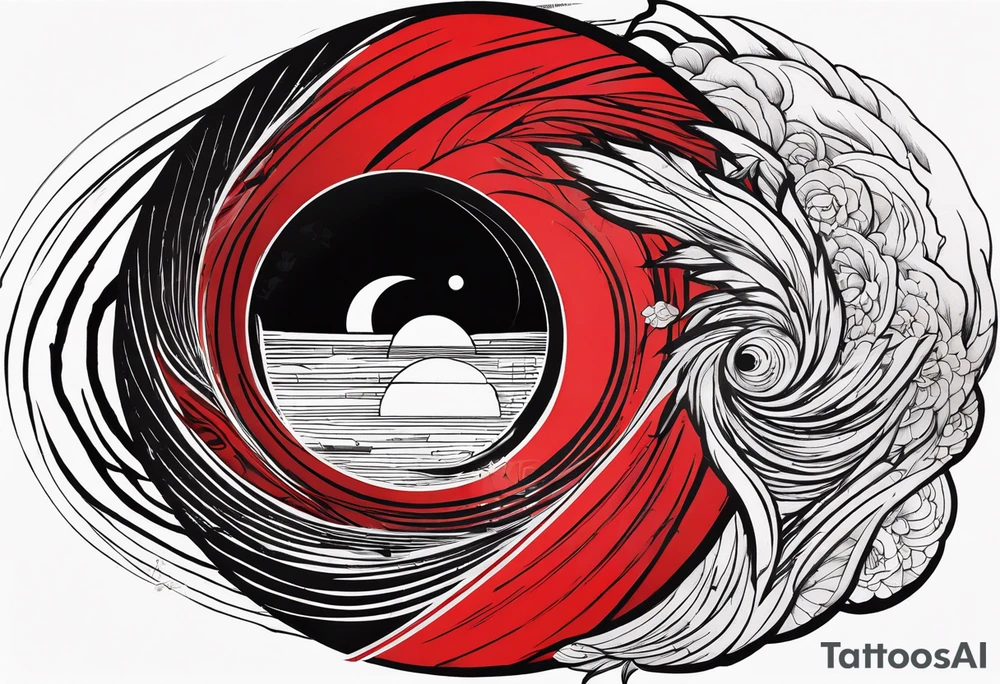 Black Hole red and black. tattoo idea