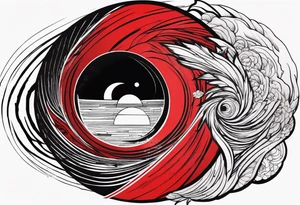 Black Hole red and black. tattoo idea