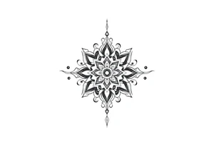 mytical shaman and witch ancient ornament with rhyme tattoo idea
